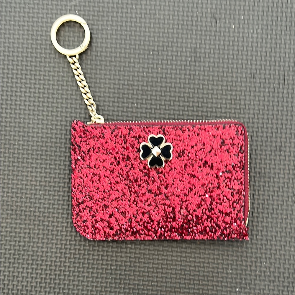 Red Glitter Keychain Wallet